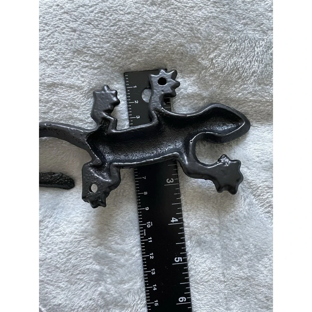 Cast Iron Gecko Wall Hook Rustic Lizard Decor Coat Key Towel Garden Hanger